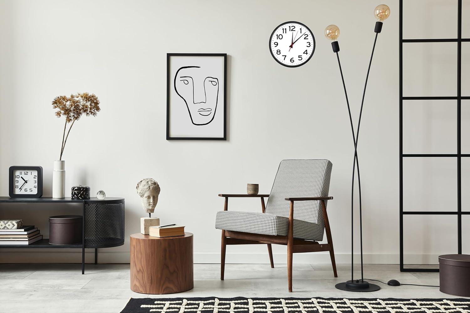 | 14 Inch | Modern | Atomic | Analog | Home | Office | School | Gym | Indoor | Outdoor | Sets Automatically | Unbranded | Classic | Black | Battery Operated | Modern Décor