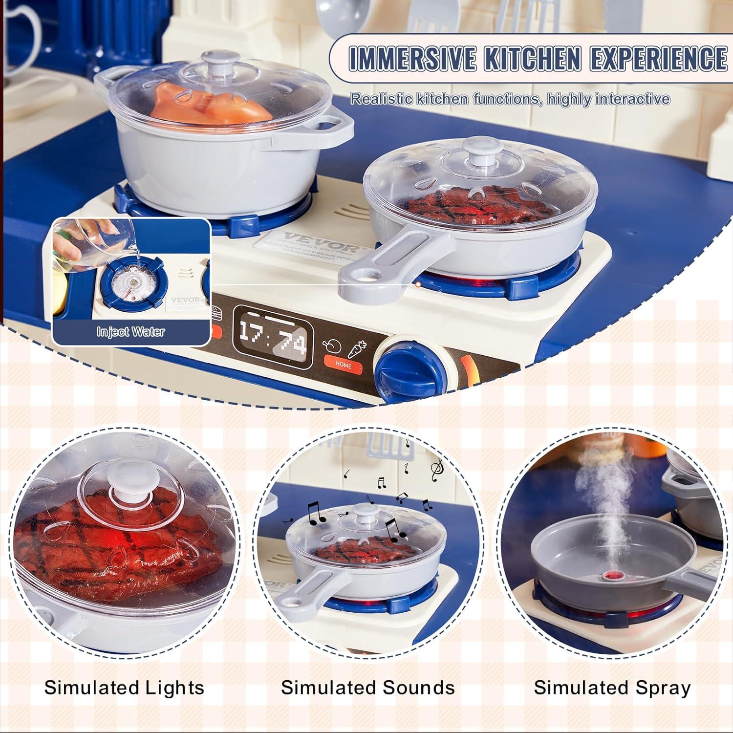 Kids Kitchen Playset Play Kitchen for Kids Corner Wooden Play Kitchen 2-4 Years - Kitchens