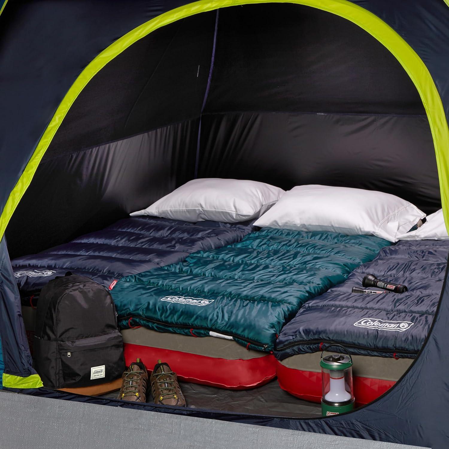 Open Box Coleman Skydome 6 Person Tent with Dark Room Technology, Multicolor