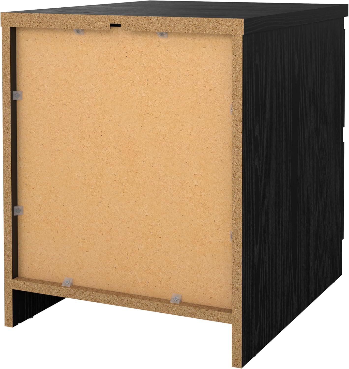 Scottsdale Black Woodgrain 2-Drawer Nightstand