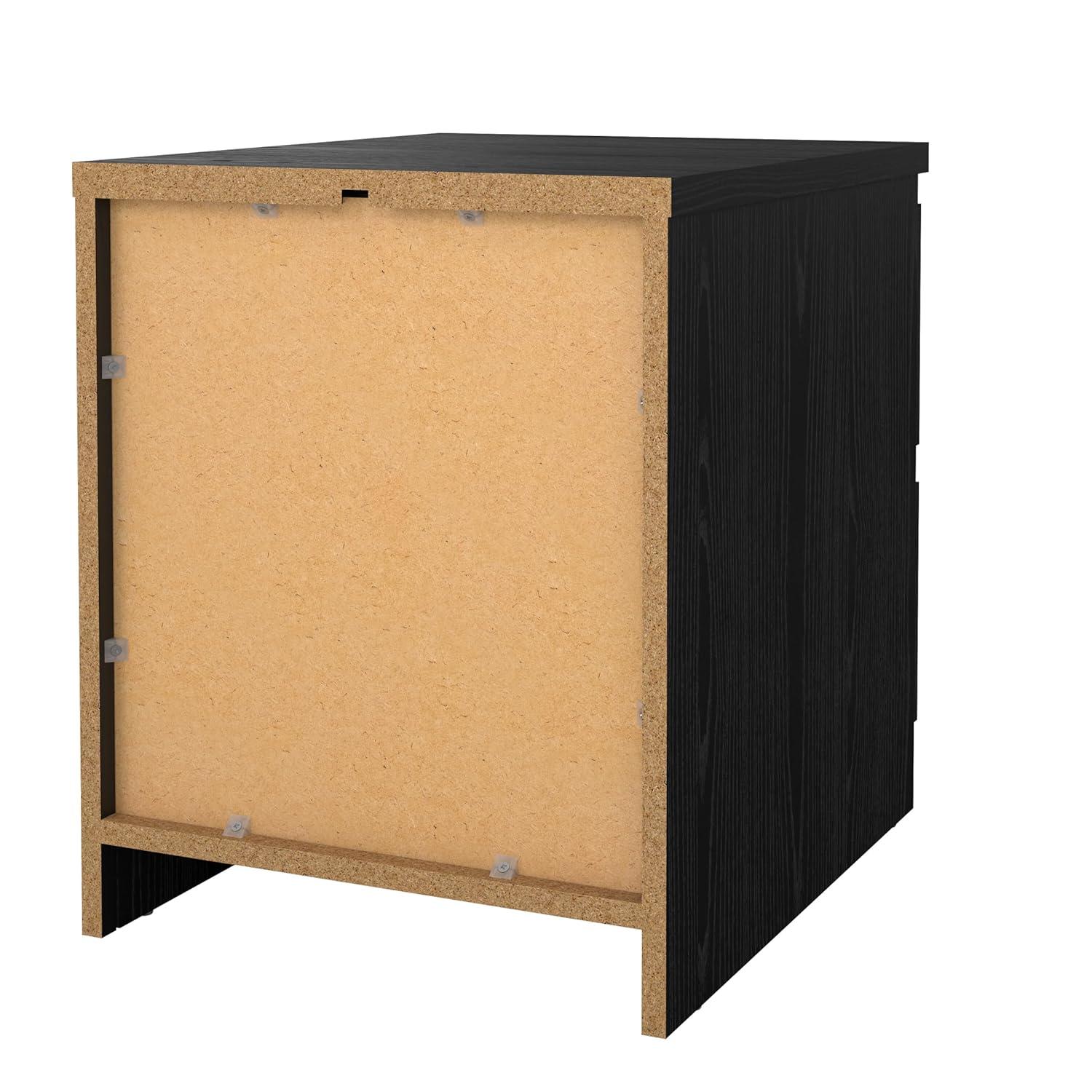 Scottsdale Black Woodgrain 2-Drawer Nightstand