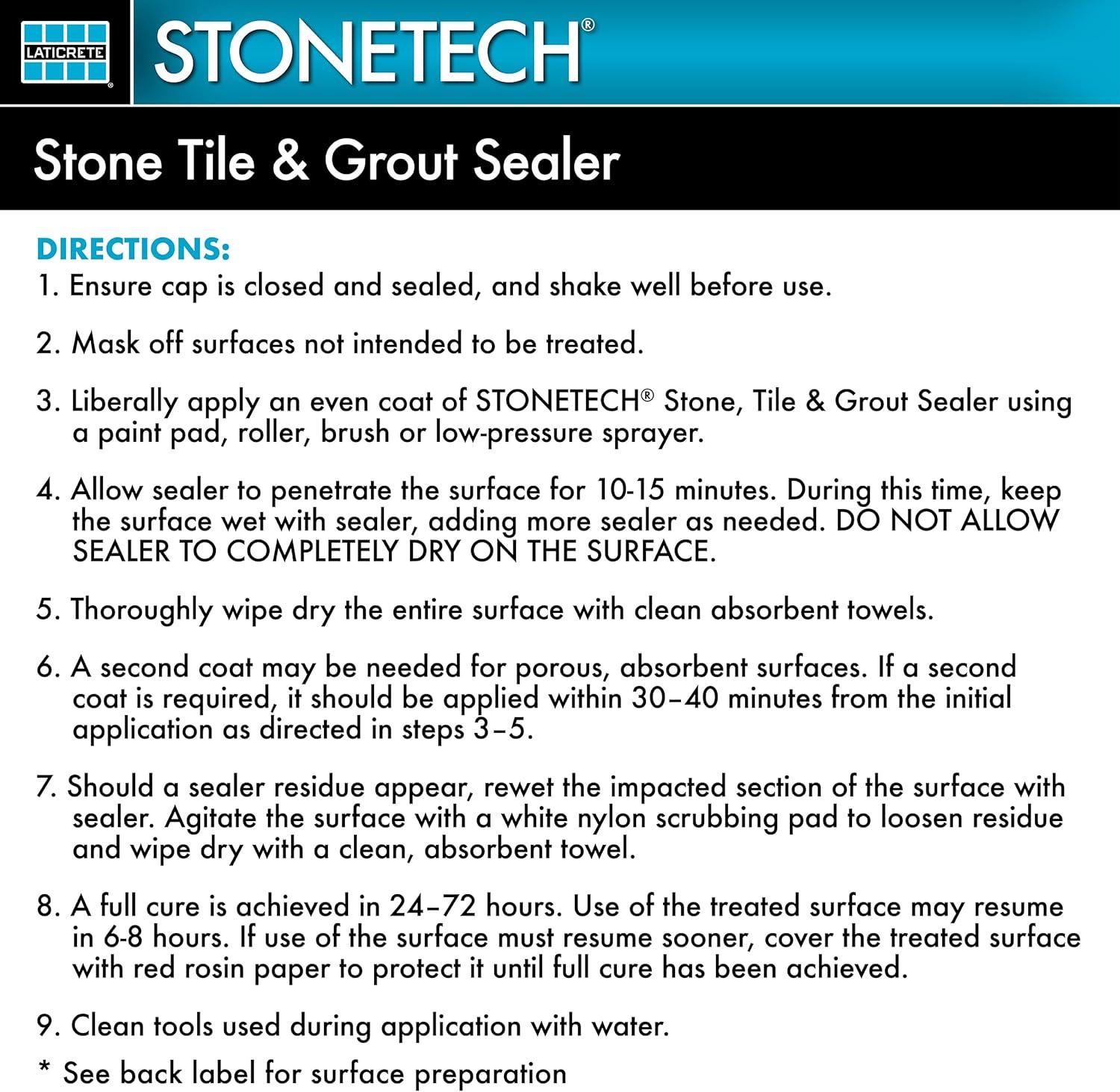 STONETECH Stone, Tile & Grout Sealer, 1 Quart/32OZ (946ML) Bottle