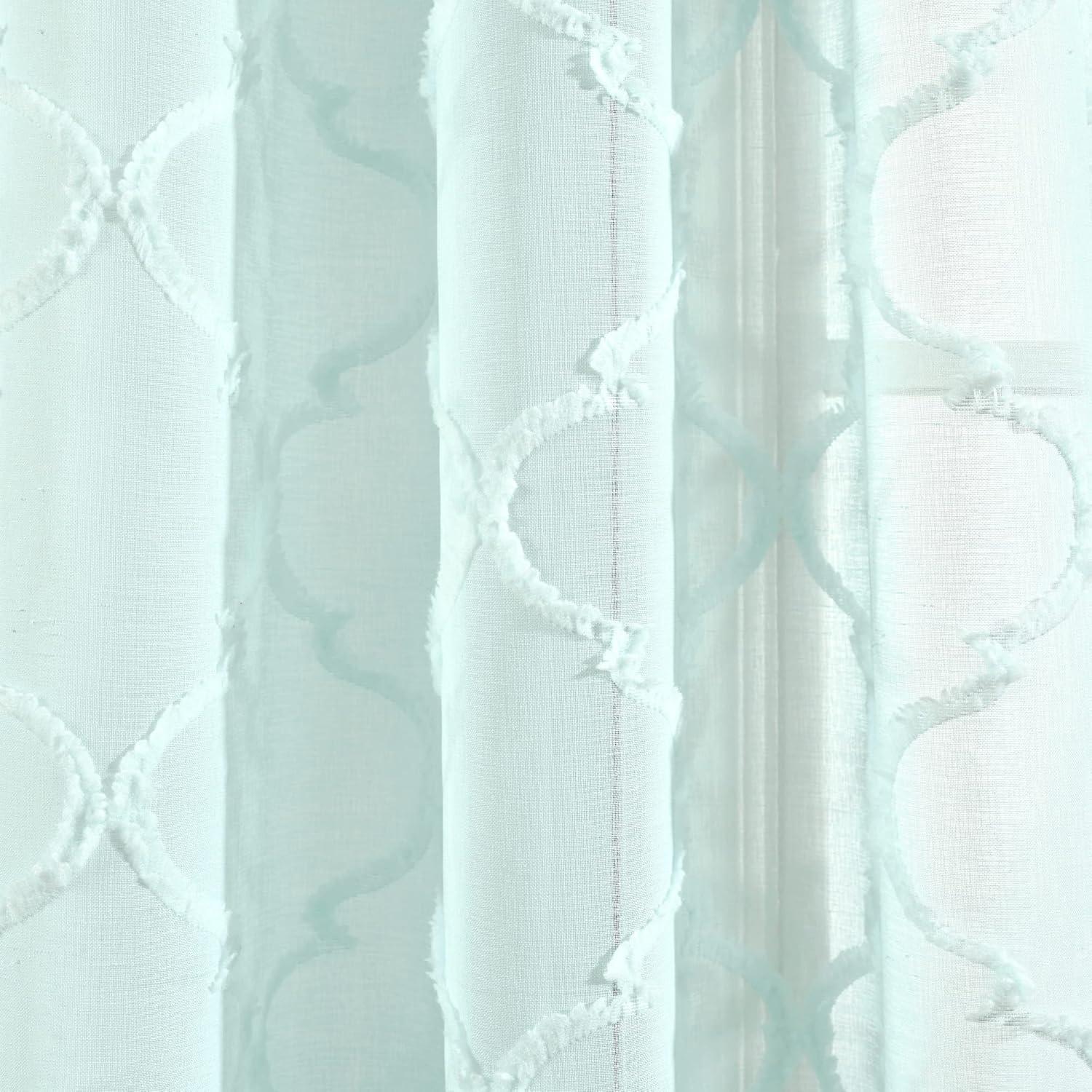 Lush Decor Avon Trellis Grommet Sheer Window Panels - Beige - 95 x 38