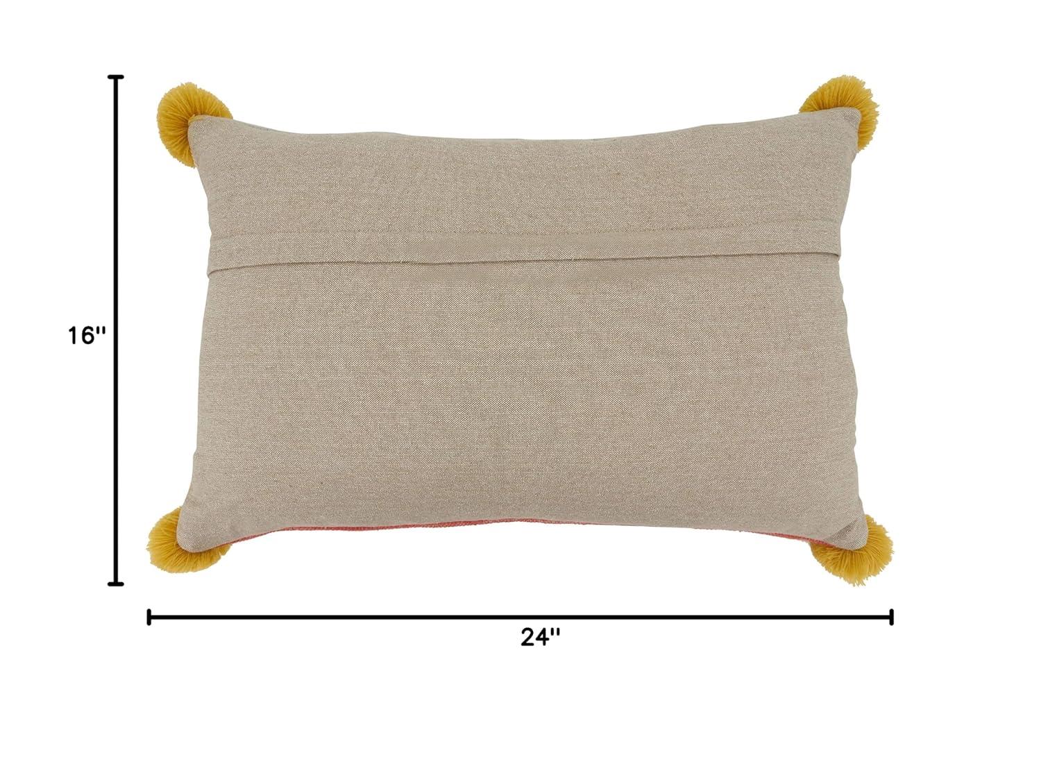 Saro Delphine Collection Embroidered Cotton Throw Pillow
