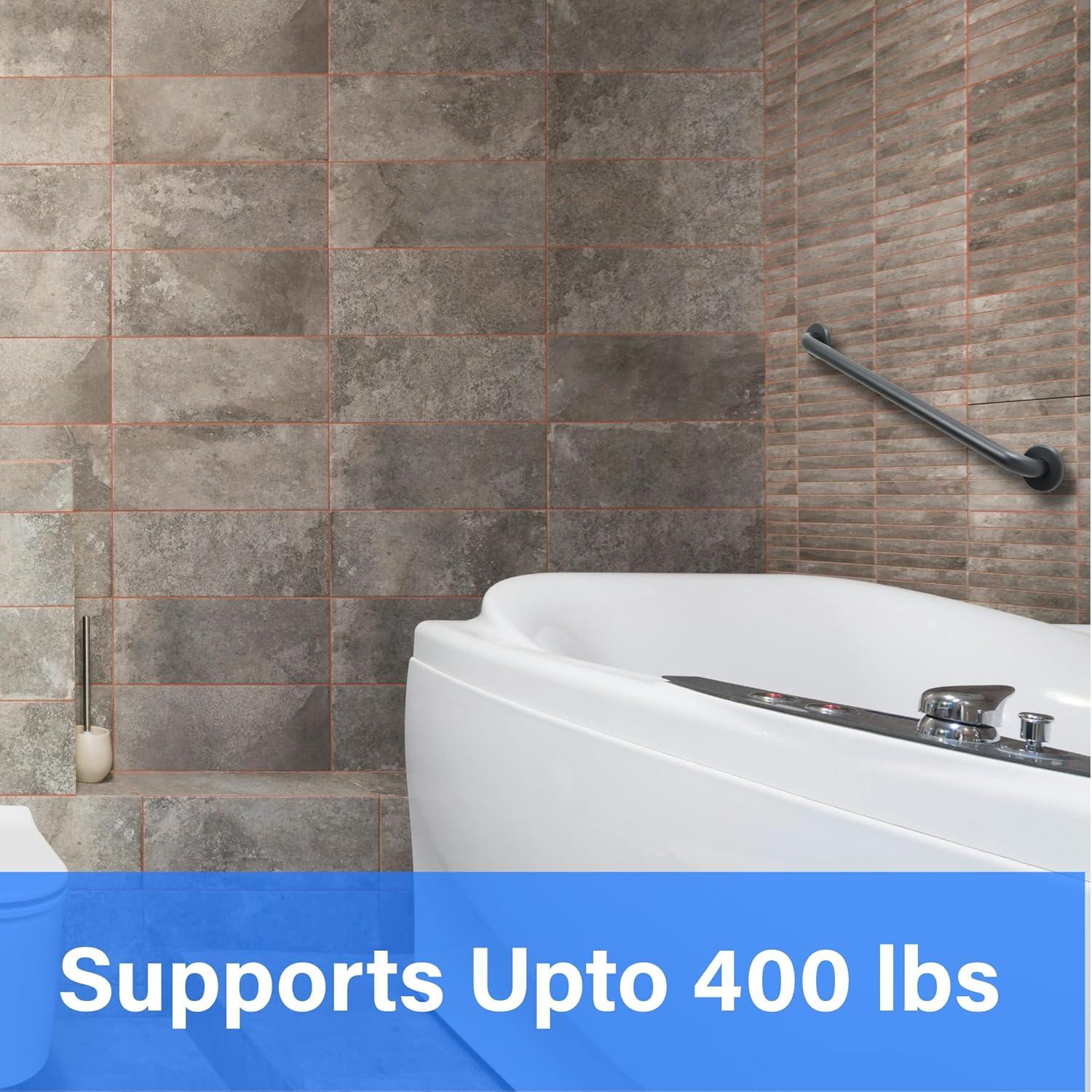 18” Shower Handle Smooth Grip | 304 Stainless Steel Bathroom Grab Bars For Seniors | Handicap Grab Bars Oil Rubbed Bronze | ADA Shower Bars Safety For Elderly | Grab Bars For Bathtubs And Showers