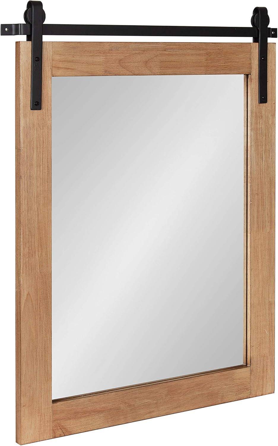 Samuels Wood Framed Decorative Wall Mirror Rustic Brown/Black - Kate & Laurel All Things Decor