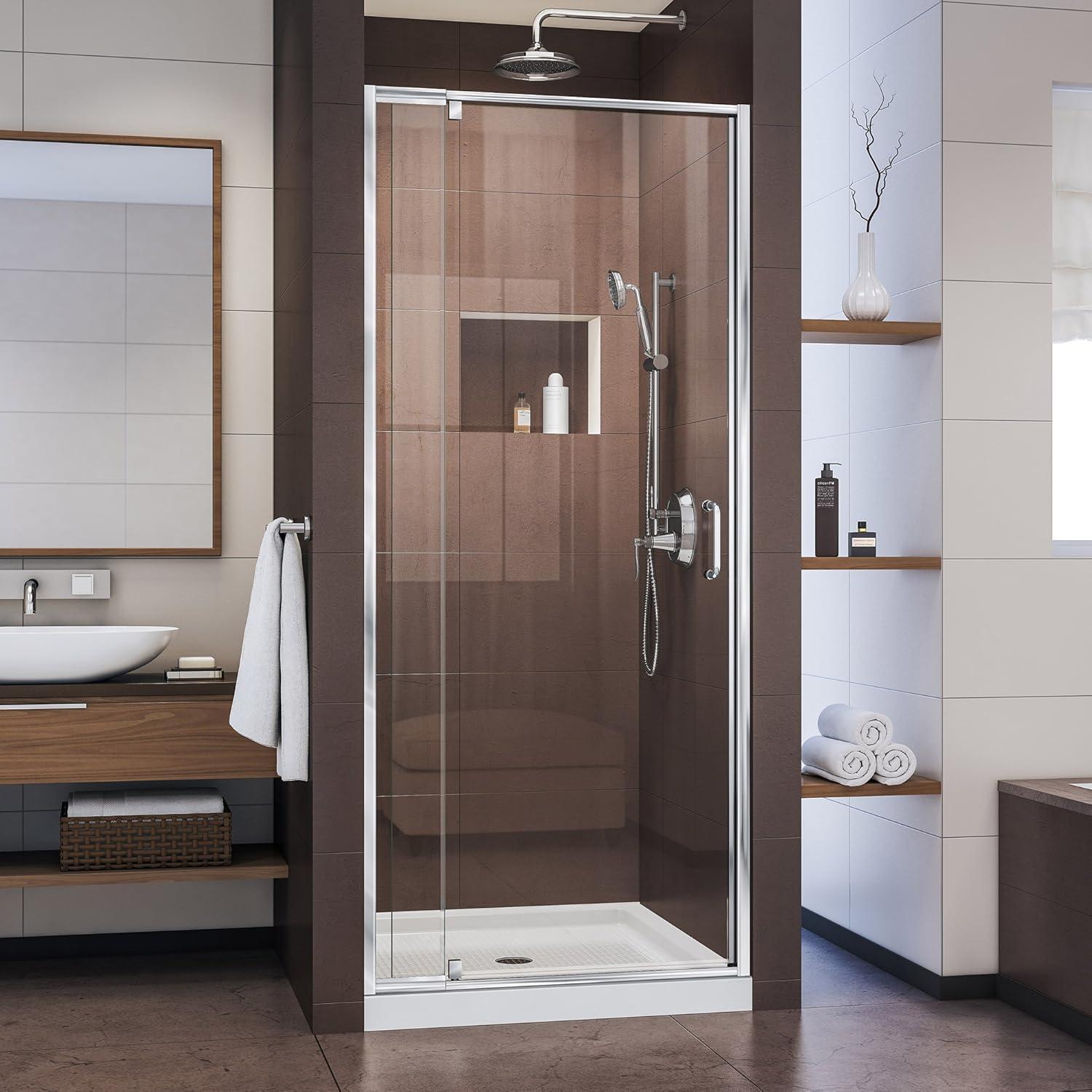 Flex 32" W x 72 "H Pivot Semi-Frameless Pivot Shower Door with Clearmax Technology