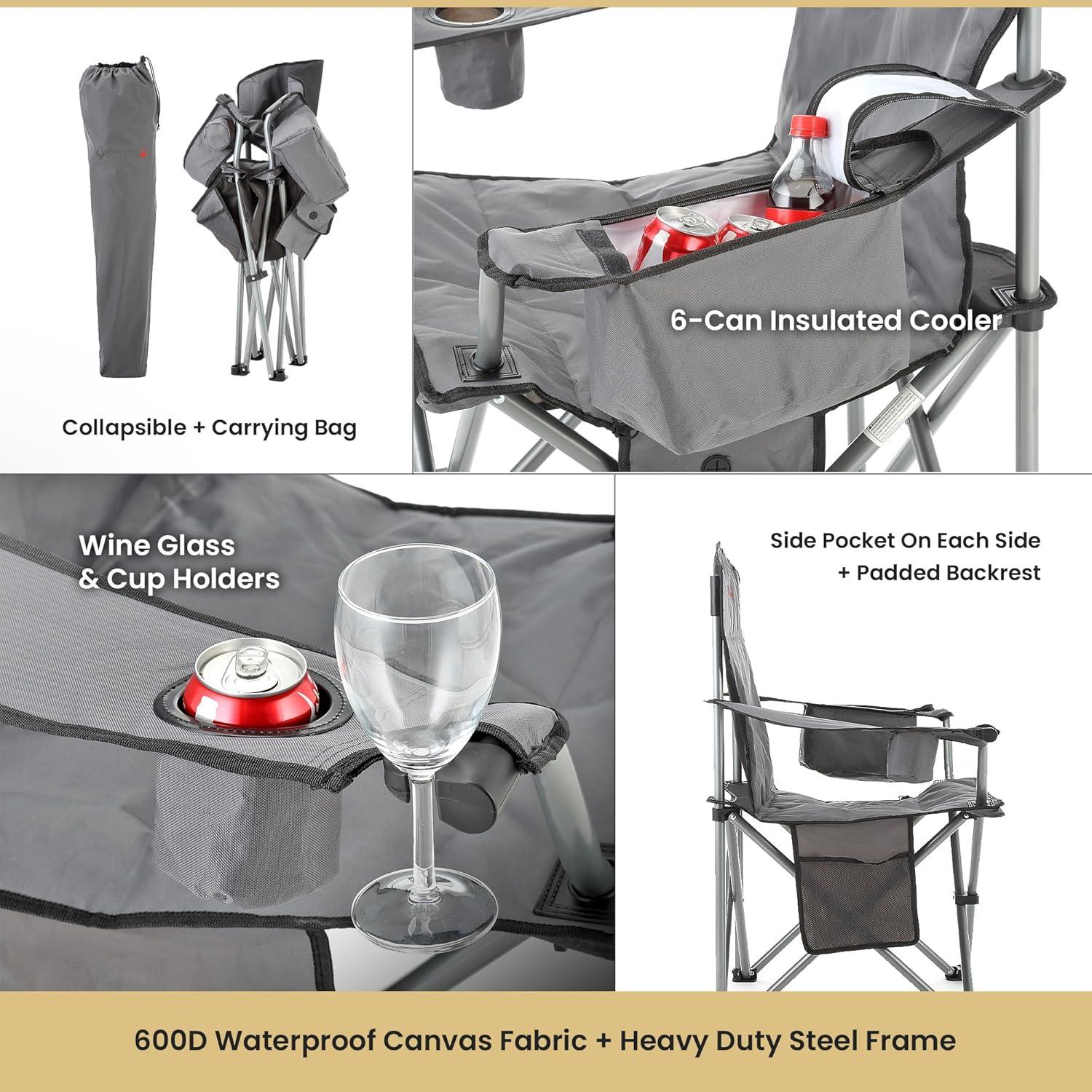 Folding Camping Chair with Cushions