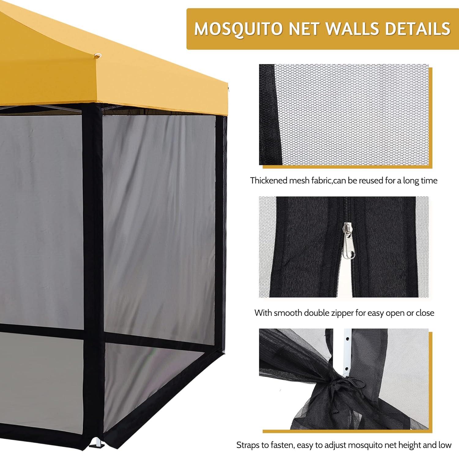 10' x 10' Black Mesh Mosquito Netting for Patio Canopy