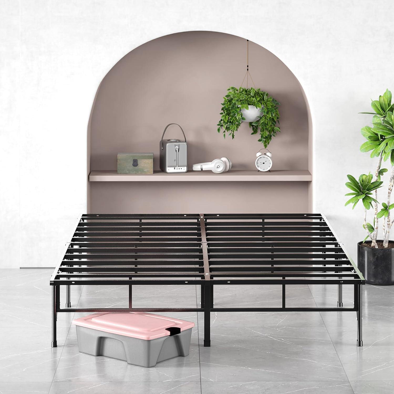 Zinus 14" Metal SmartBase Compack Mattress Foundation, Bed Frame, King