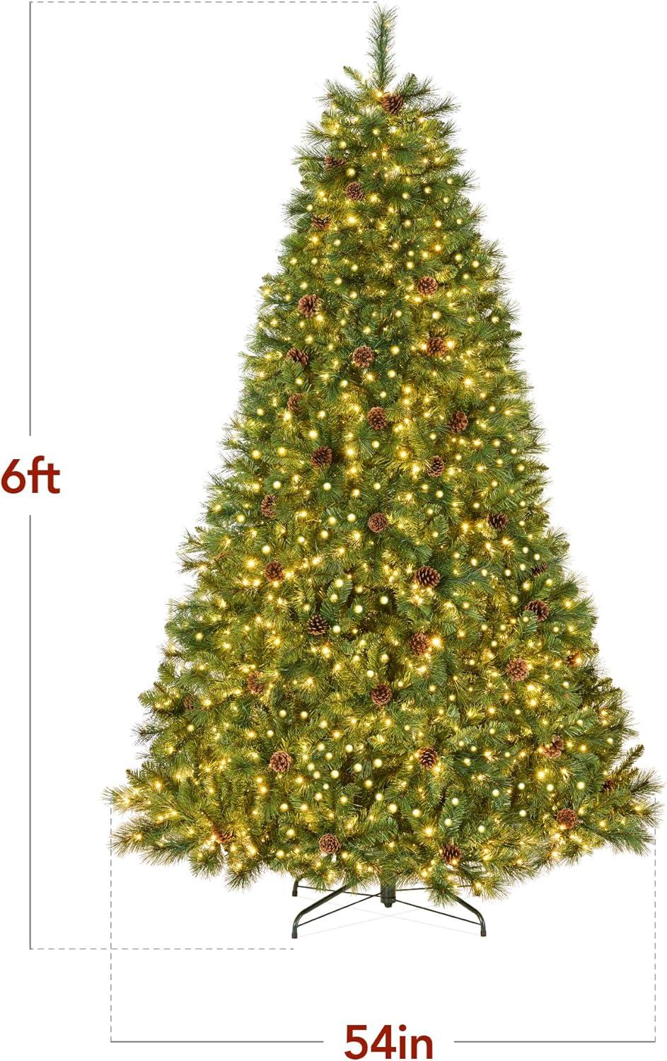 Best Choice Products Pre-Lit Scotch Pine Christmas Tree w/ 2-In-1 Micro LED Lights