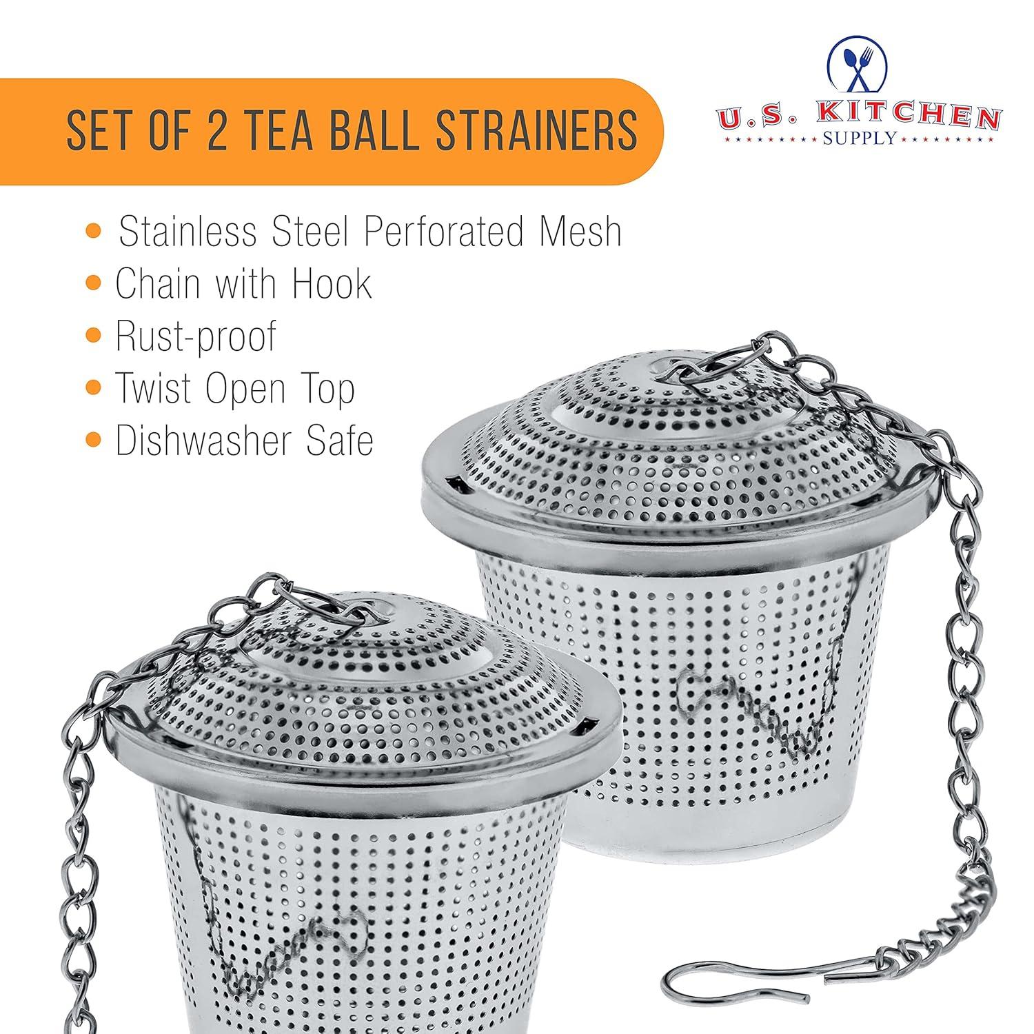 Lindbes 2 Premium Tea Infuser 2” Diameter Stainless Steel Single Cup Perfect Strainers for Loose Leaf Tea