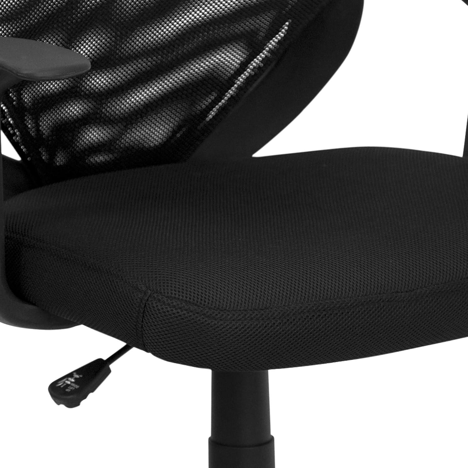 Ergonomic Mesh Mid-Back Swivel Task and Office Chair with T-Arms, Black