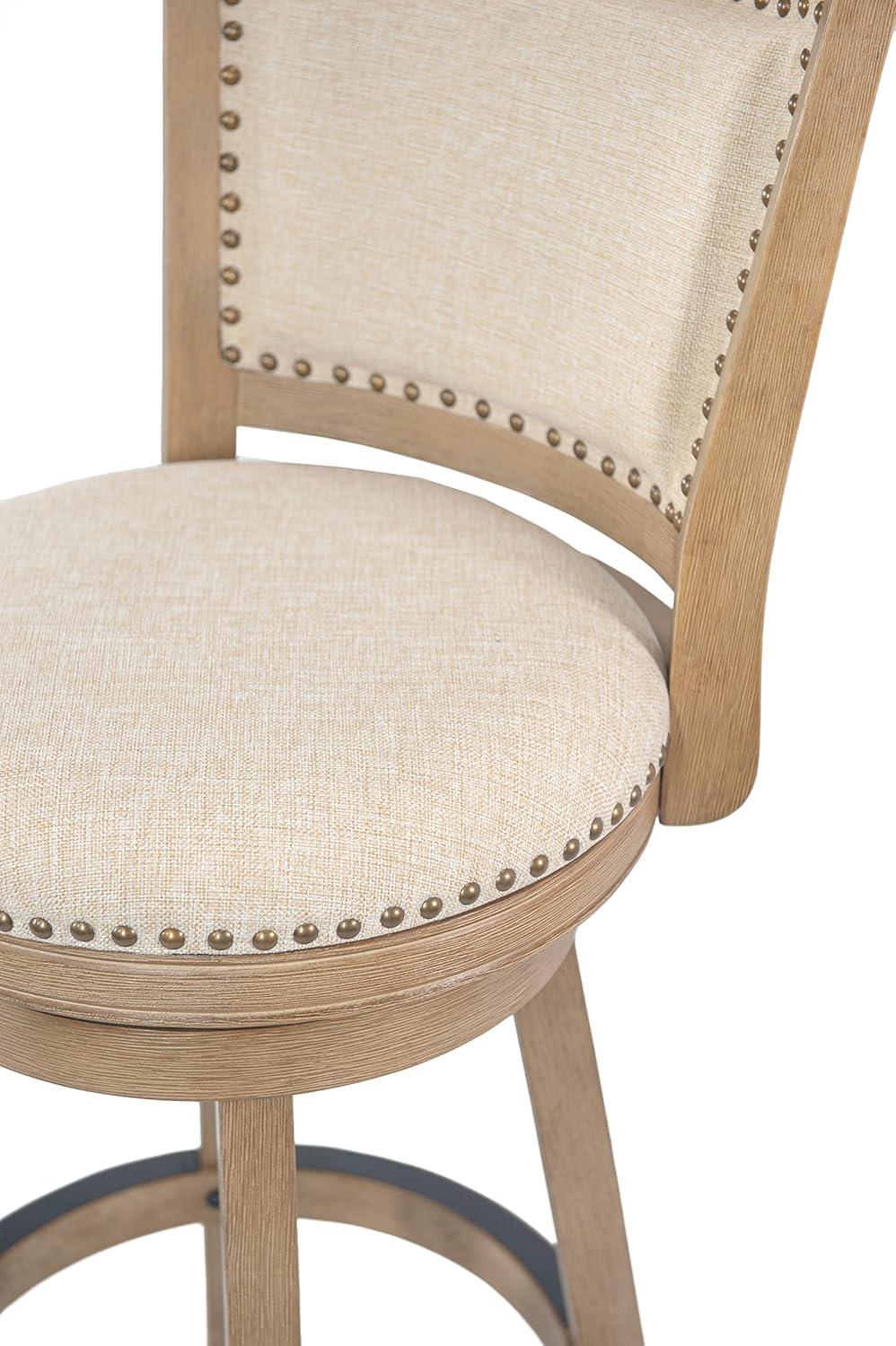 Dovecove Falken Swivel Upholstered Counter Stool with Solid Wood Frame