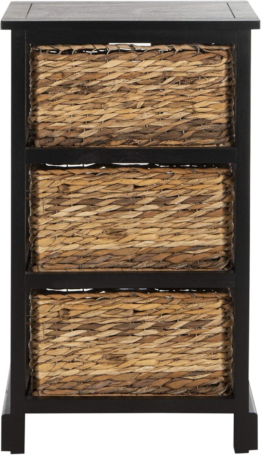 Halle Storage Side Table - AMH5738 - Distressed Black - Safavieh Couture