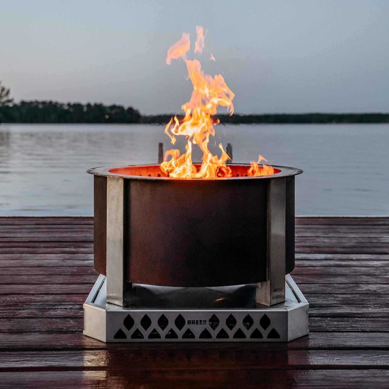 Stainless Steel Hexagonal Fire Pit Base for 30-Inch Fire Pits