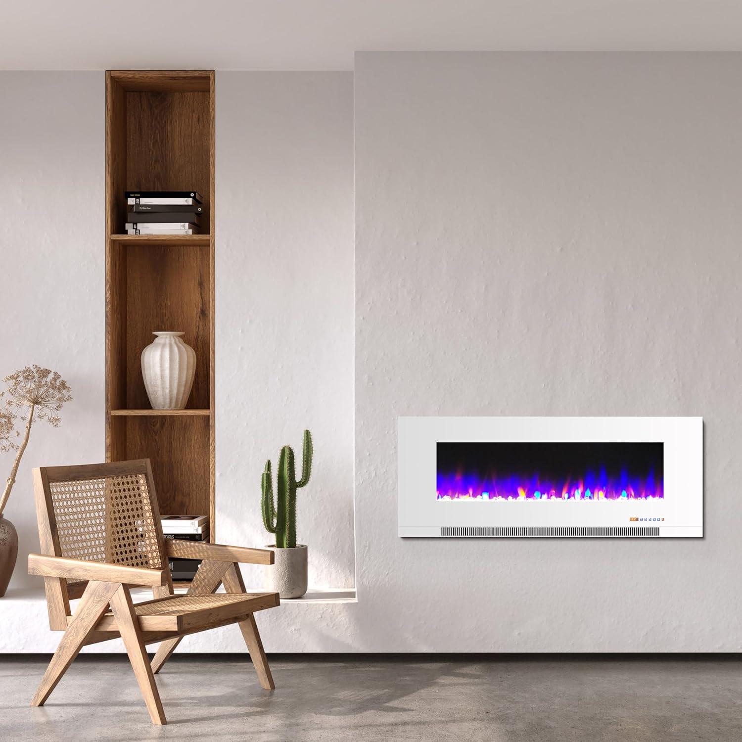 Cambridge Cambridge Wall Mount Electric Fireplace Heater with Remote Control for Indoor Use in Living Room, Bedroom, Home Office