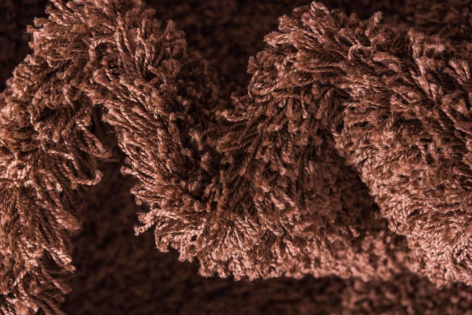 Unique Loom 8' 0 x 10' 0 Solid Shag Chocolate Brown Area Rug