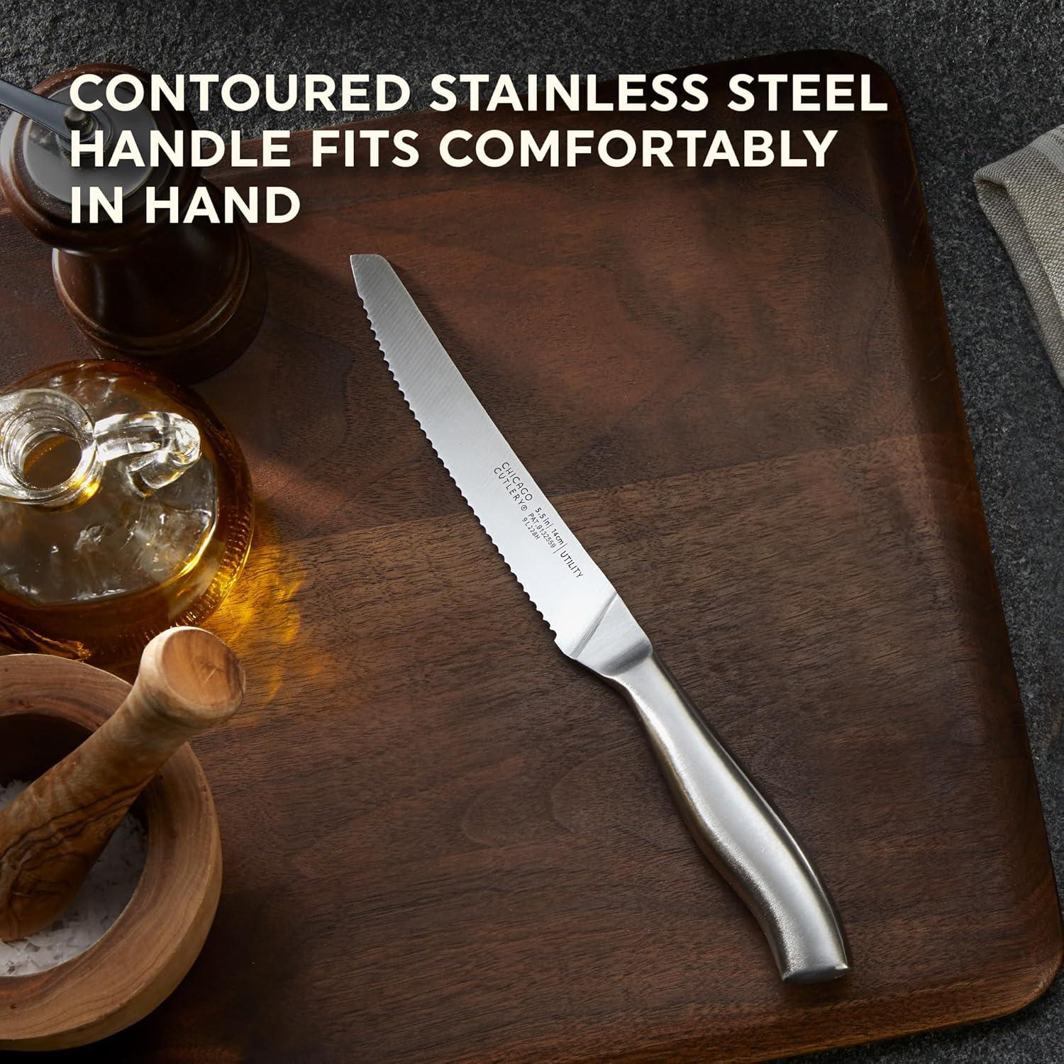 Chicago Cutlery Insignia Steel 3-Piece Stainless Steel Kitchen Knife Set