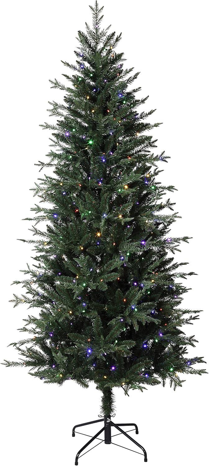 6.5' Artificial Fir Christmas Tree with Color & Clear Lights