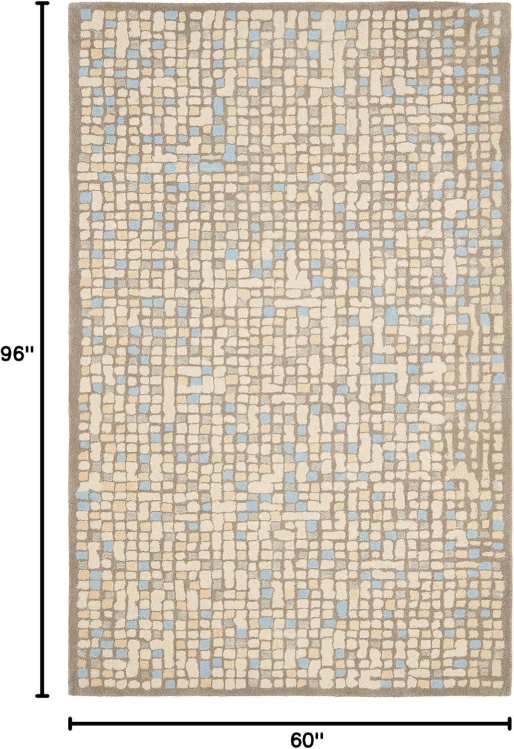 Martha Stewart Mosaic - MSR3623 - Indoor Hand Tufted Area Rugs - Hickory/Beige - 5'x8'