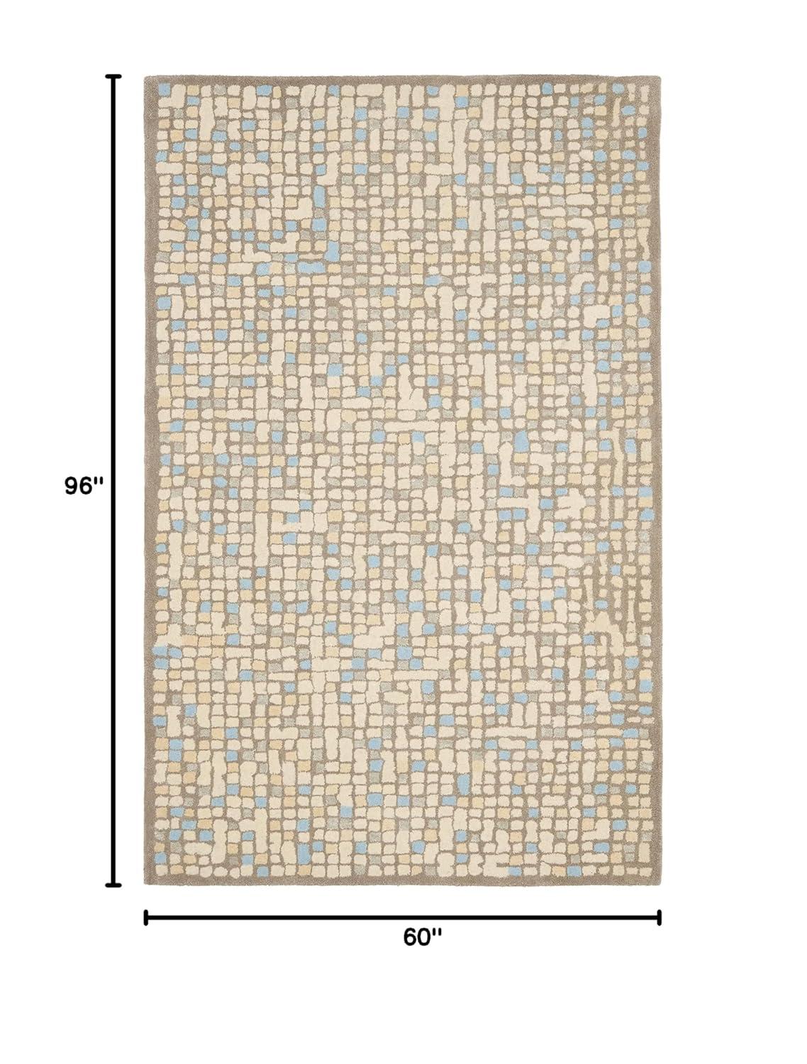 Martha Stewart Mosaic - MSR3623 - Indoor Hand Tufted Area Rugs - Hickory/Beige - 5'x8'