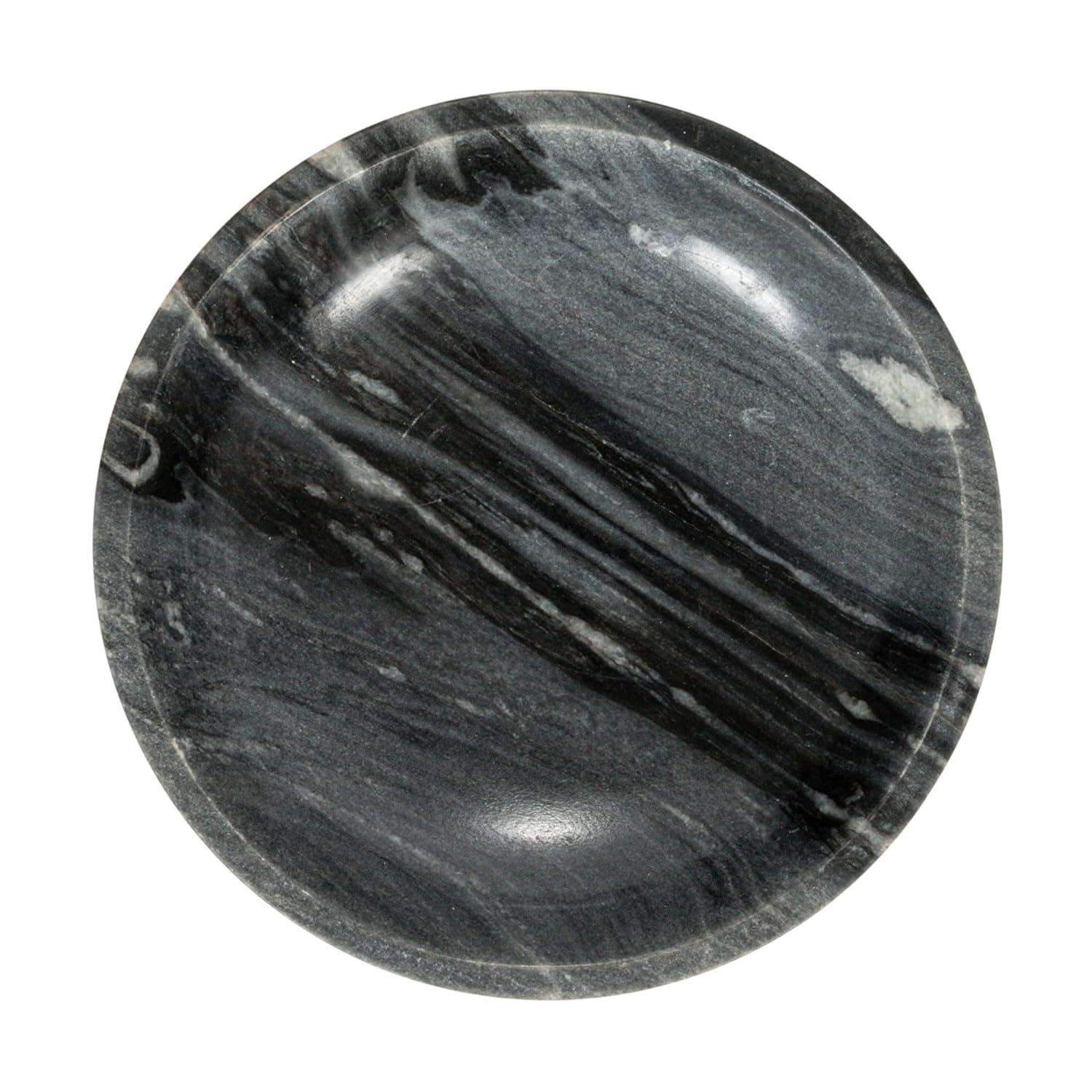 Storied Home Marble Footed Pedestal Bowl, Gray