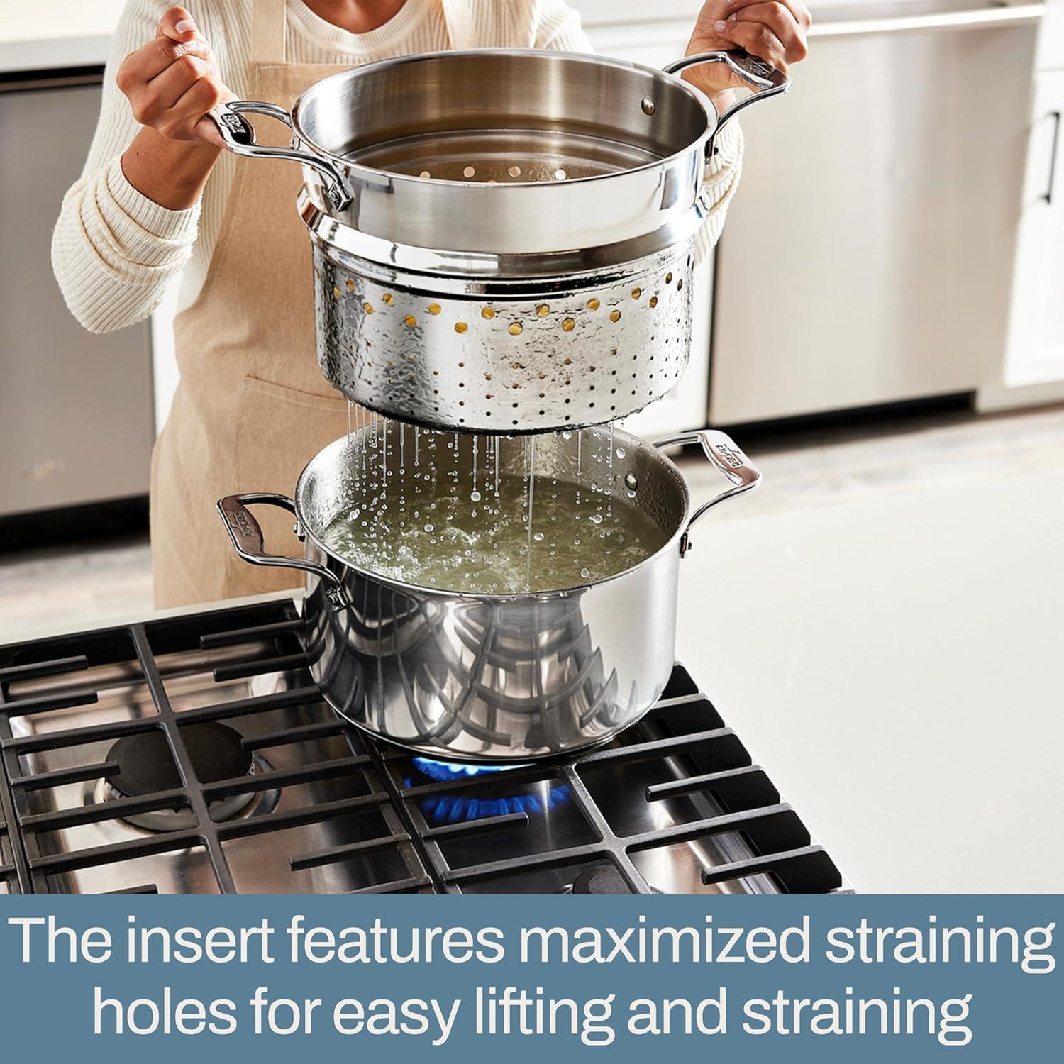 All-Clad Simply Strain 16-Qt. Stainless Steel Multipot with Insert