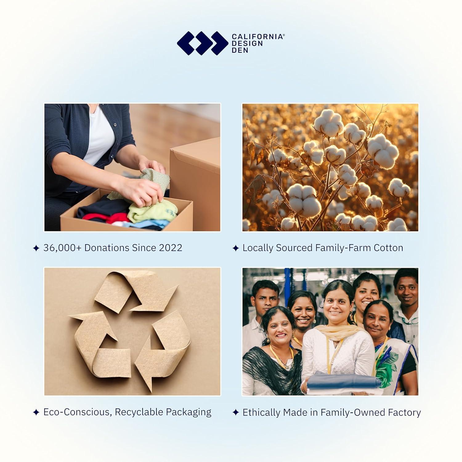 400 Thread Count Pillowcases, 100% Cotton Sateen, Soft & Cooling by California Design Den - Ivory, Standard/Queen Pillowcases