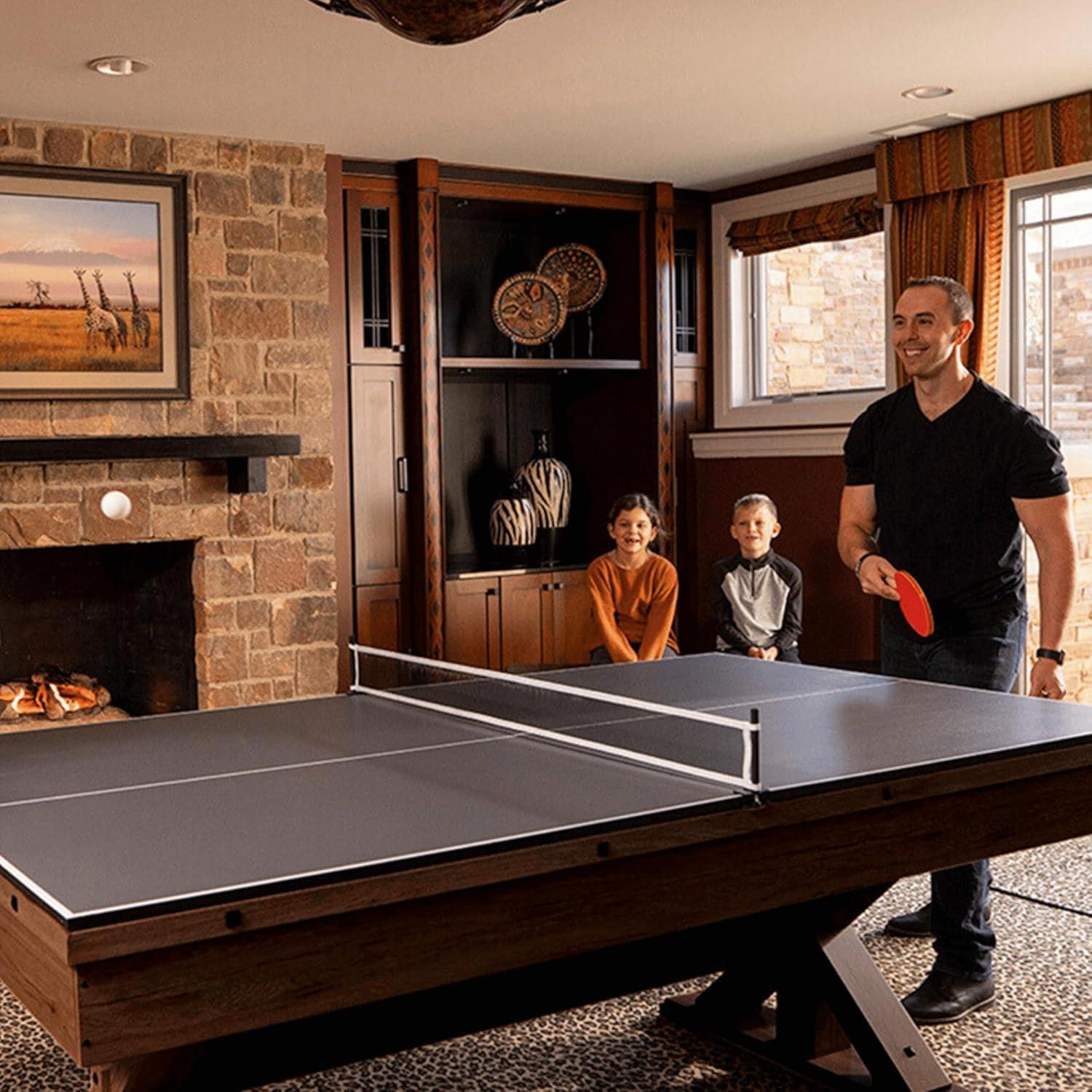 Freetime Fun 7 ft 3 in 1 Multi Game Table, Dining Top Pool and Ping Pong Table Combo with Benches