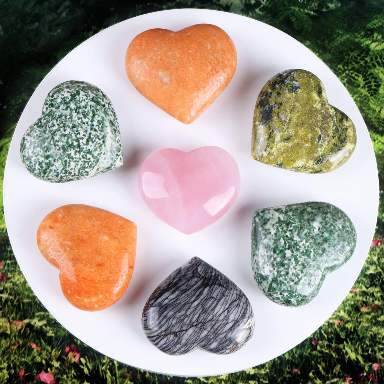 9Dzine Rose Quartz Crystal Heart for Home Decor Items 40-60 Gm | Crystal Heart Stone for Healing Meditation | Heart for Friendship Couple Gifts for Women