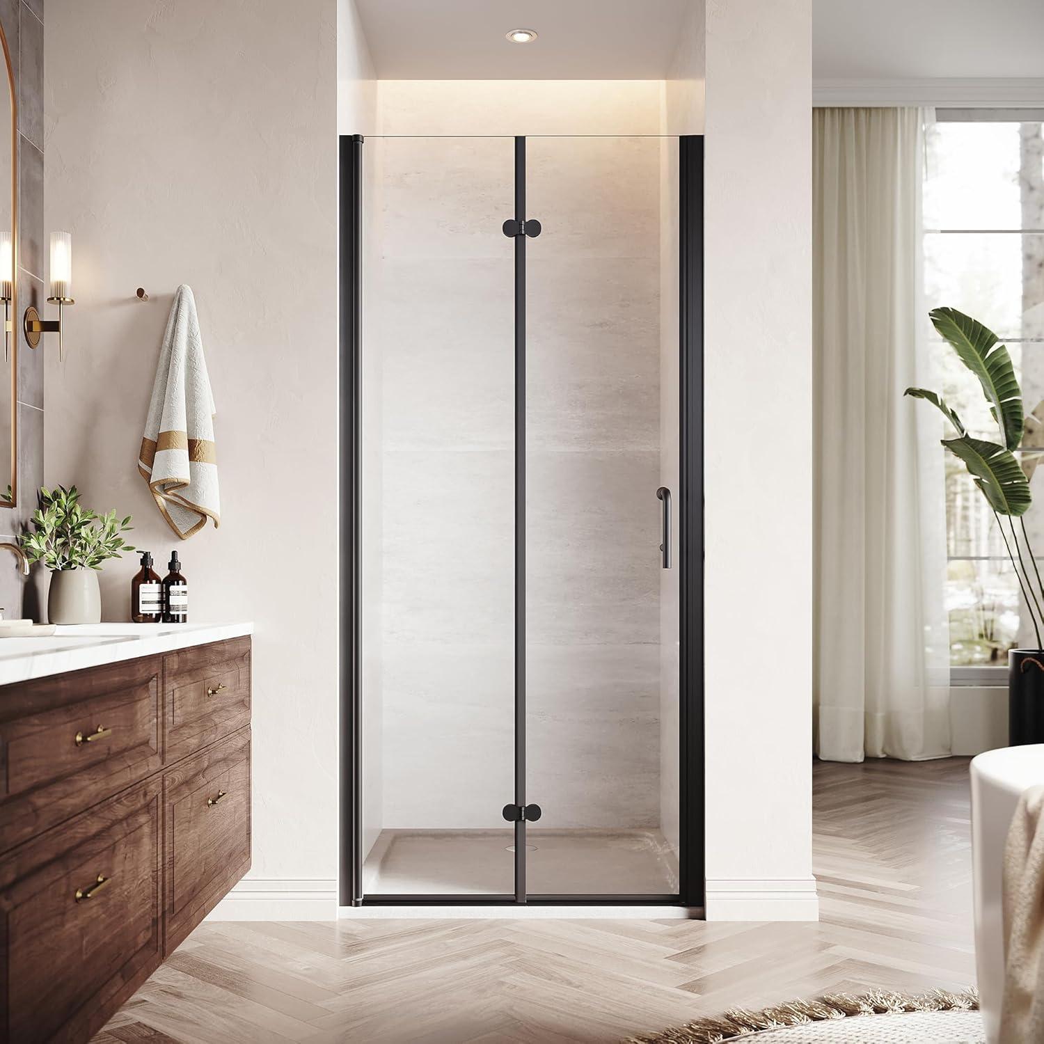 LOONGFIELD Sliding Shower Glass Door 56-60 In. W X 72 In. H, Adjustable Semi Frameless Shower Door, Certified Thick Clear Clear Tempered Glass, 304 Stainless Steel Handles ASTARQ-W2269P144324