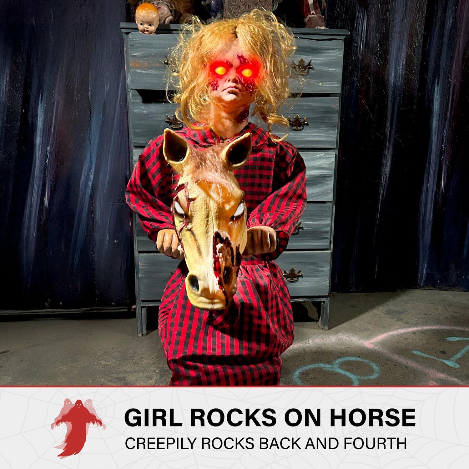 Haunted Hill Farm Lifesize Witch Prop with Lights and Sound, Indoor/Covered Outdoor Halloween Decoration