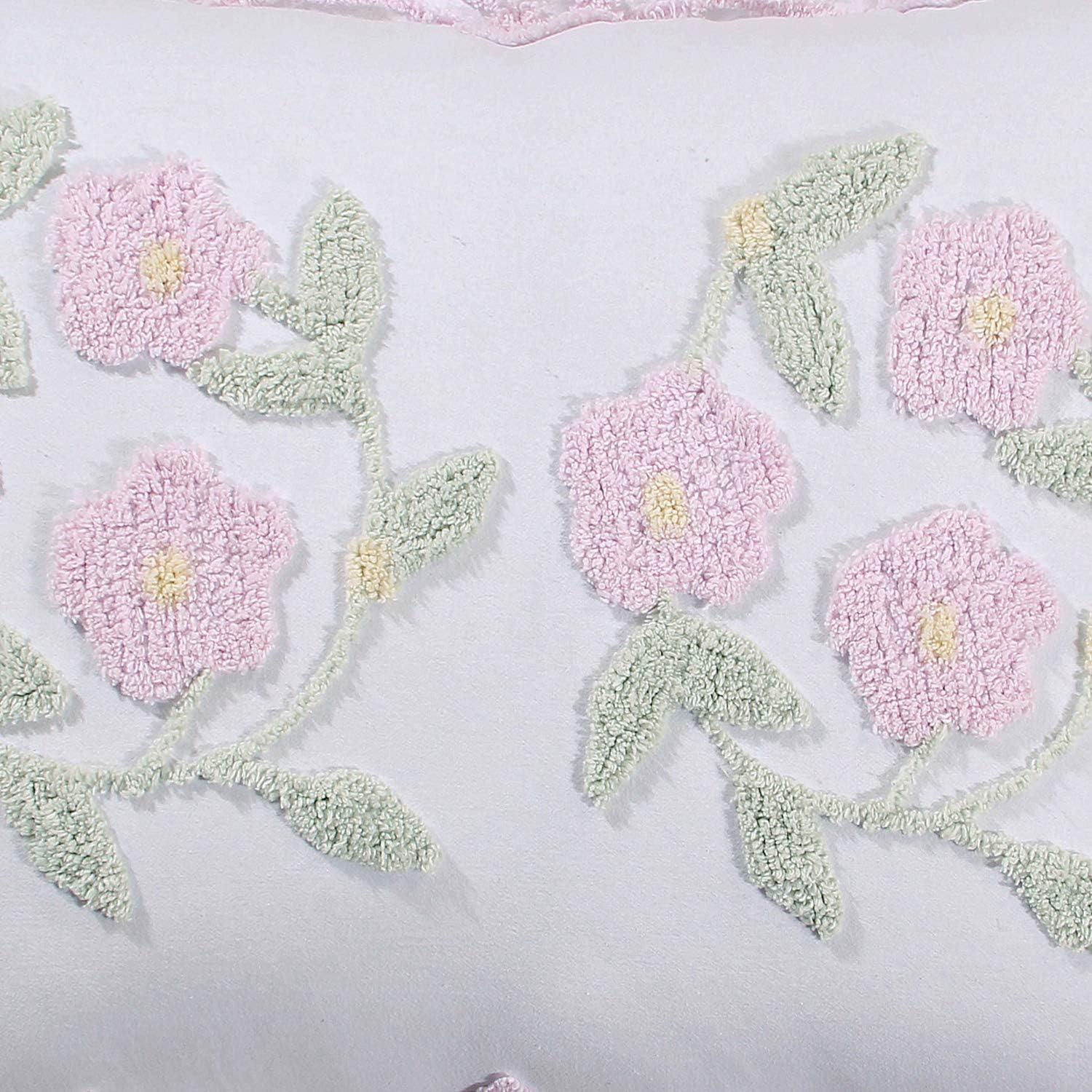Better Trends Bloomfield 100% Cotton Pillow Sham 22" x 27" Floral Pattern Machine Washable All Season Pillow Cover