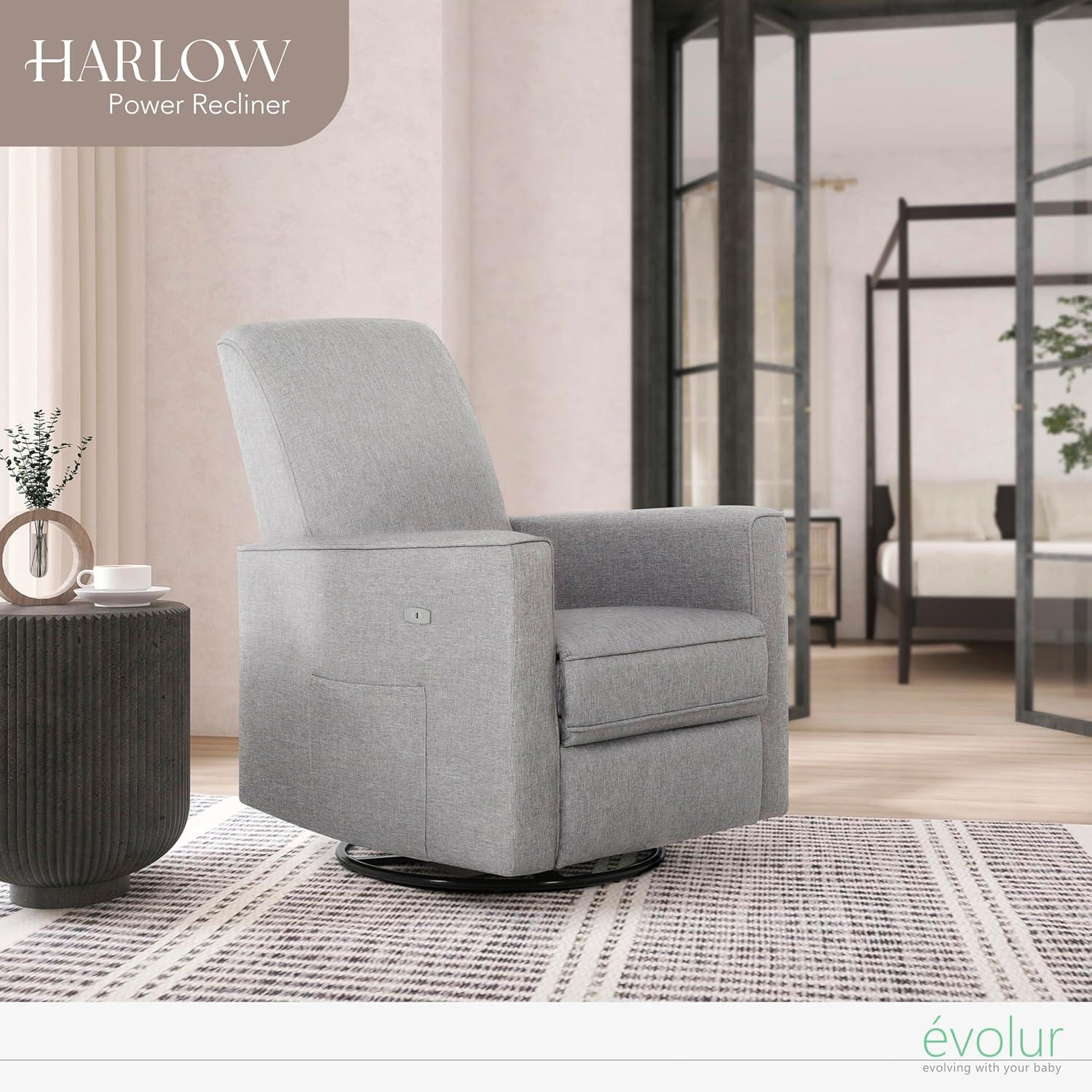 Evolur Greenguard Gold Certified Upholstered Swivel Reclining Glider