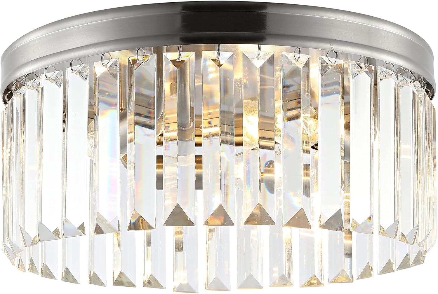 Ruslen 3 Light 13" Flush Mount - Brushed Nickel - Safavieh.