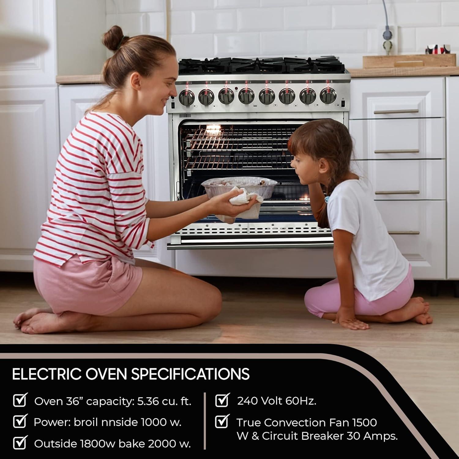 Capriasca - Titanium Professional 36" Freestanding Dual Fuel Range