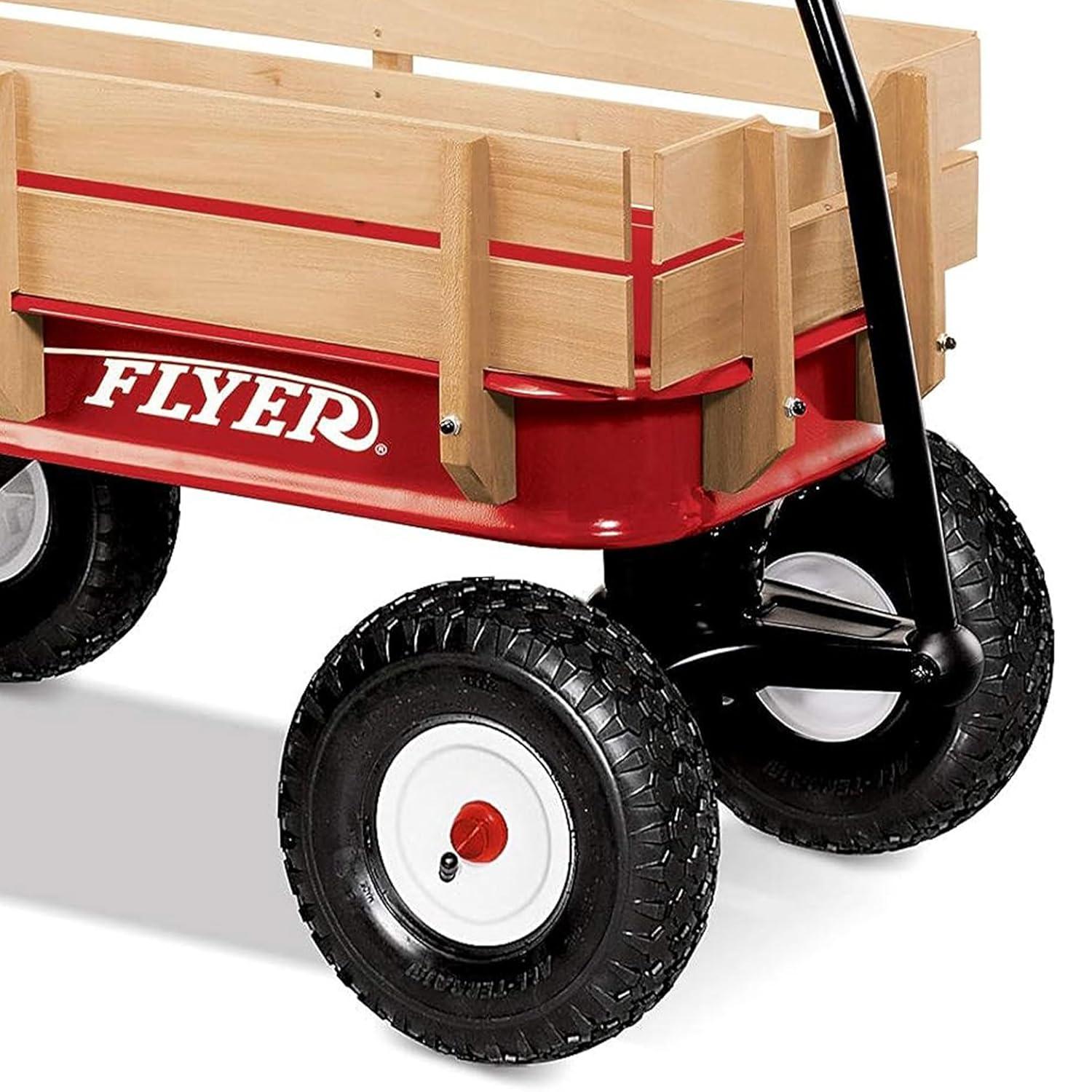 Full-Size All-Terrain Steel and Wood Pull Food & Drink Server
