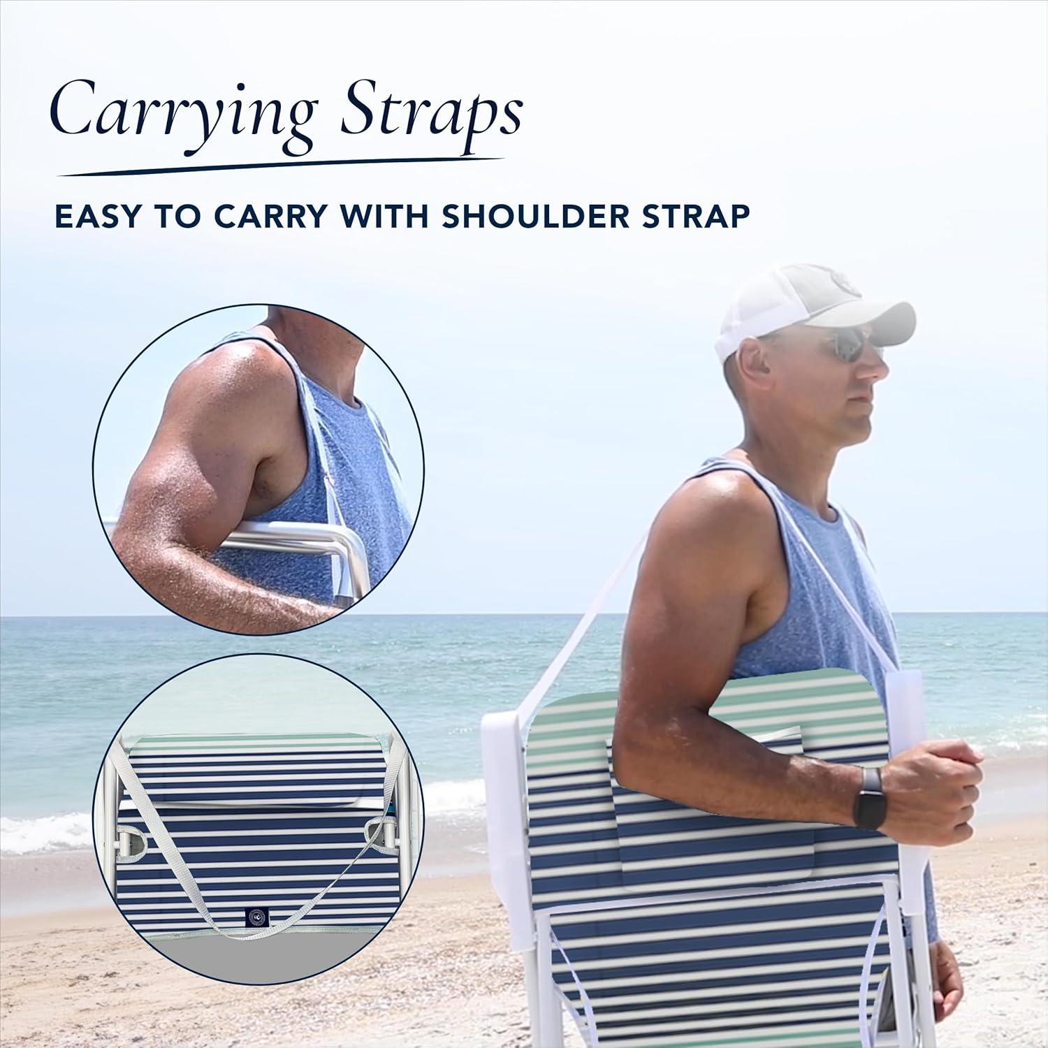 Caribbean Joe Burlap Folding Beach Chair