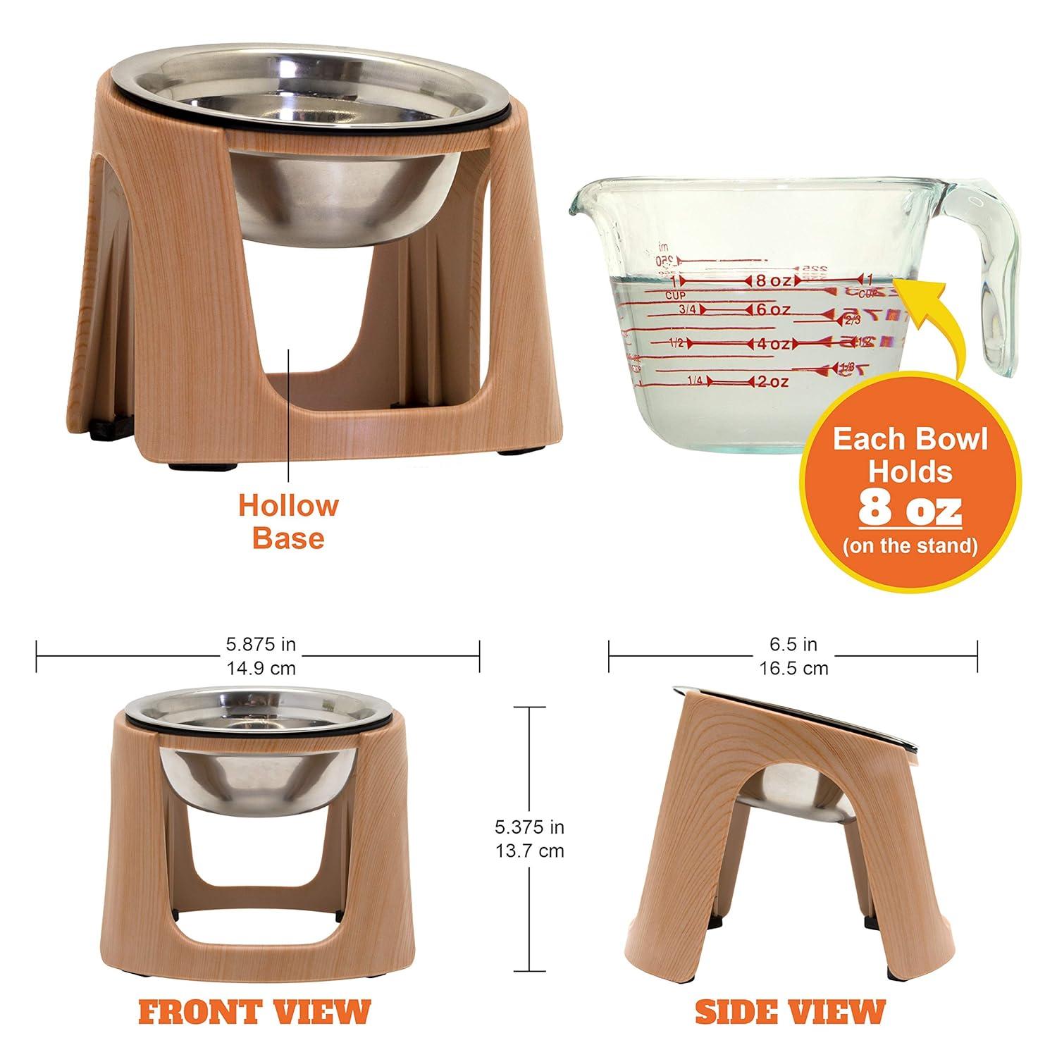 1.79 Cups Elevated Feeder (Set of 2)