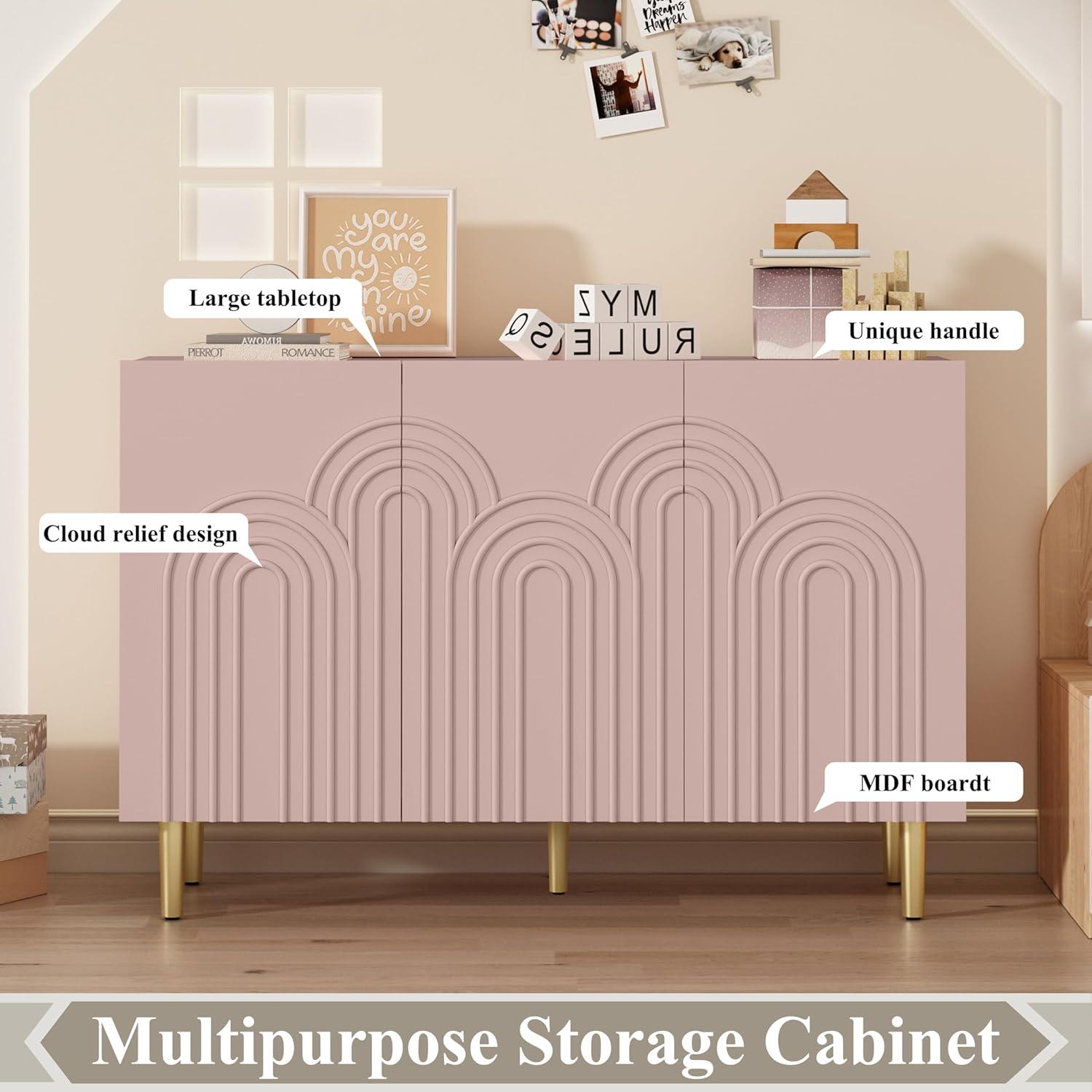 Mercer41 Sirgio 47.2'' Sideboard Buffet Cabinet with 3 Doors for Kitchen, Hallway, Living Room