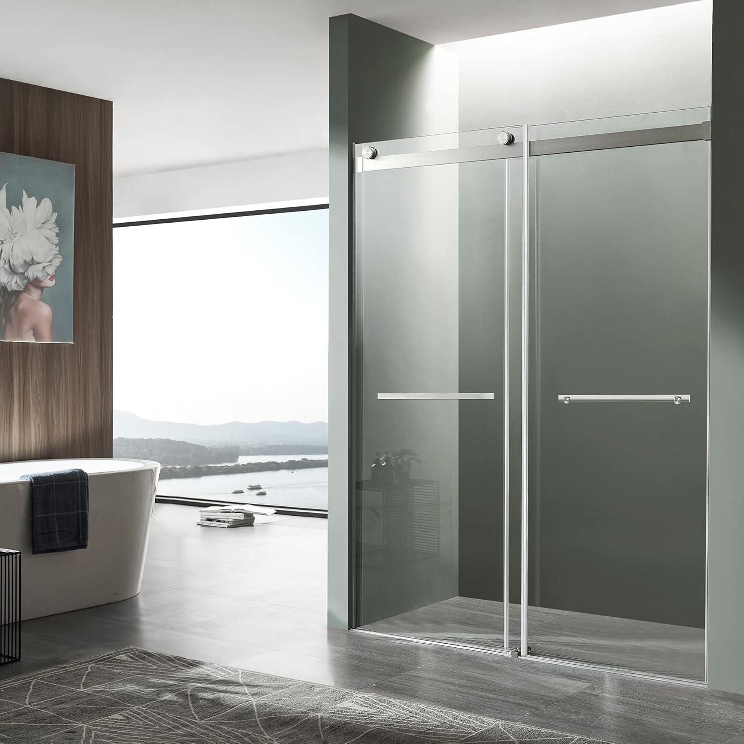 Kahn 60" W x 76" H Double Sliding Frameless Shower Door