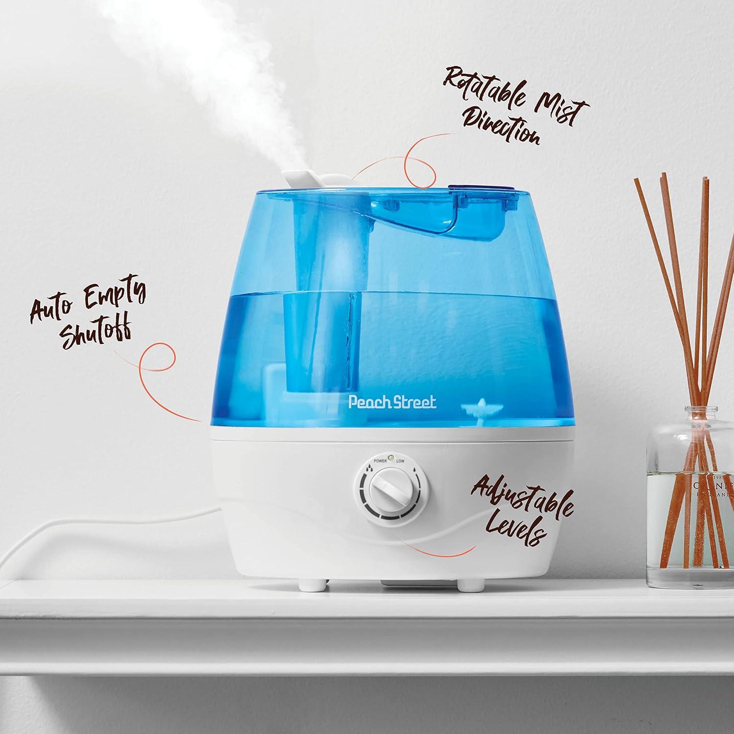 Blue and White 2.2L Cool Mist Humidifier with Adjustable Levels