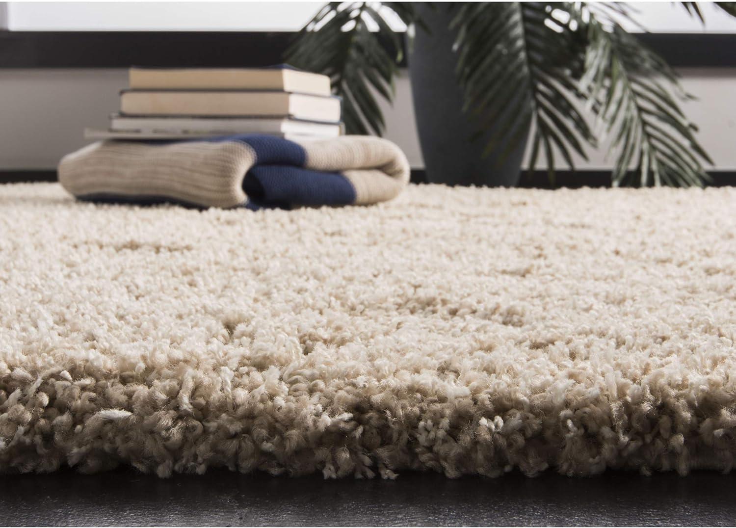 SAFAVIEH California Solid Plush Shag Area Rug, Dark Grey, 8'6" x 8'6" Round