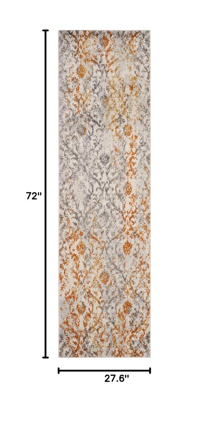 Madison MAD608 Power Loomed Indoor Runner Rug - Cream/Orange - 2'3"x6' - Safavieh.