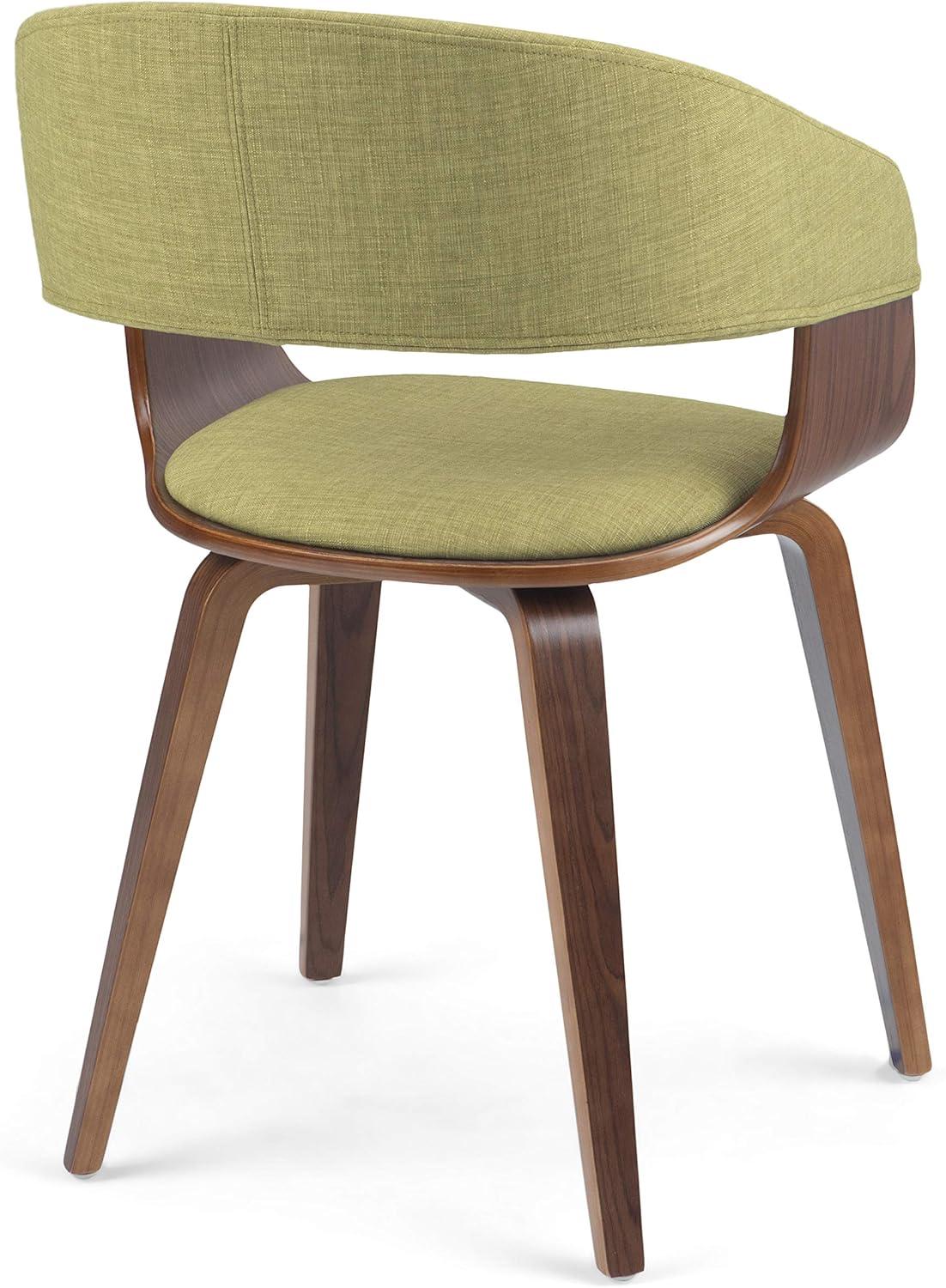 Acid Green Linen Upholstered Bentwood Dining Chair