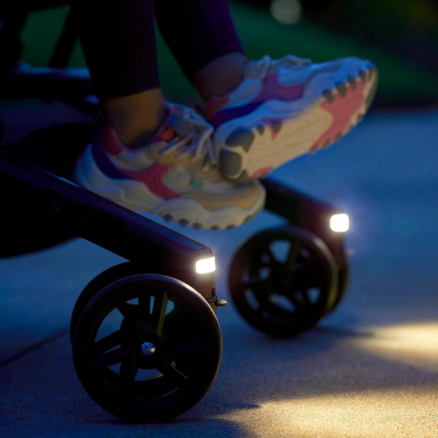 Munchkin Night Owl™ Folding Ultra Compact Travel Baby & Toddler Stroller with Lights, Black, Unisex