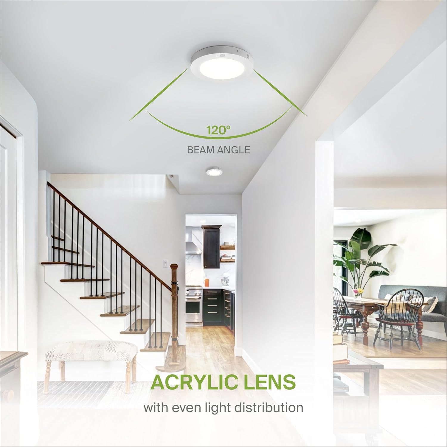 White 9-Inch Square LED Flush Mount Ceiling Light
