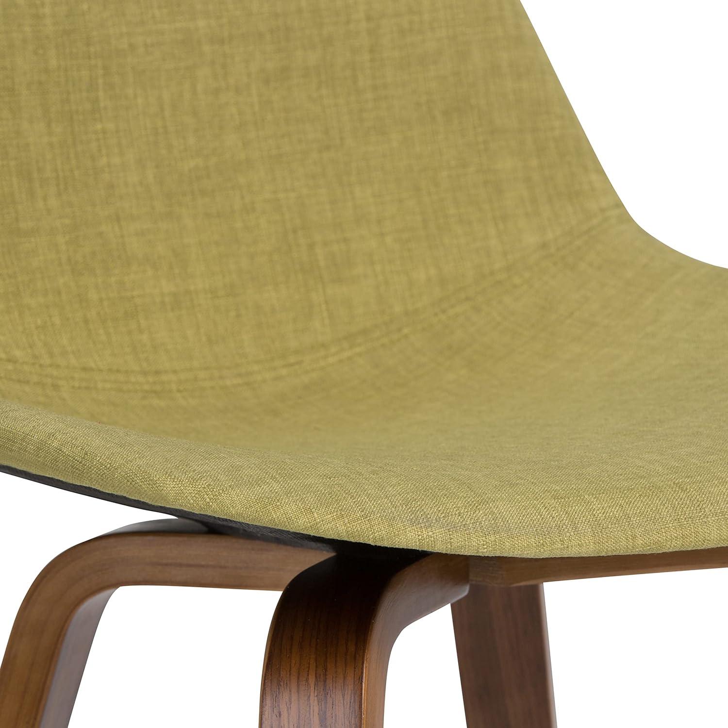 Simpli Home Randolph Mid Century Modern 28 inch Bentwood Counter/ Bar Height Stool (Set of 2) in Acid Green Linen Look Fabric