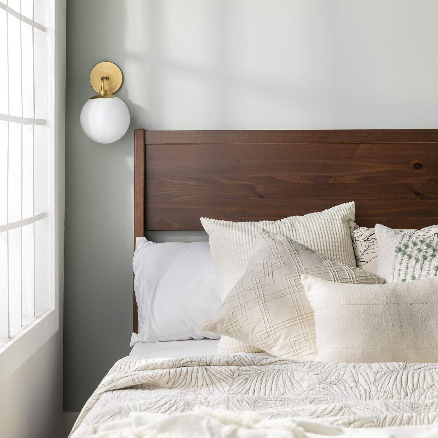 Queen Solid Wood Modern Platform Bed - Walnut